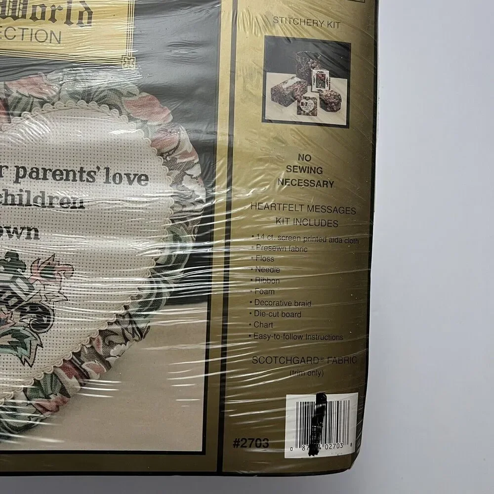 Vintage Old World Collection Cross Stitch Kit Floral Heart Sampler Stitchery